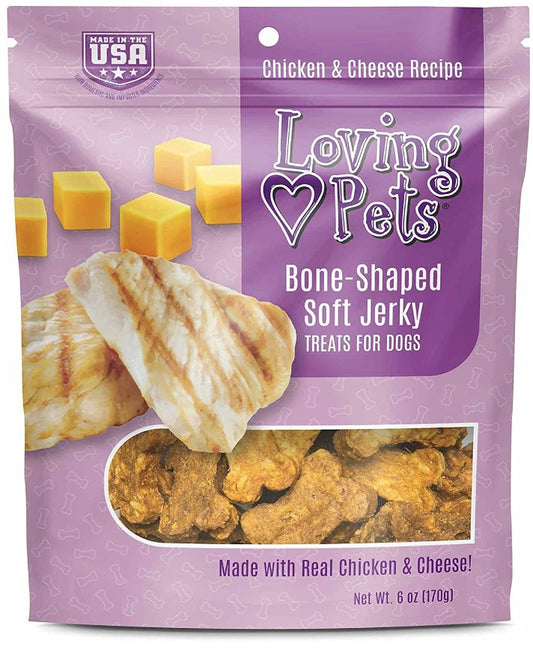 Loving Pets Bone-Shaped Soft Jerky Treats Cheese