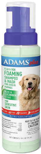 Adams Foaming Flea and Tick Shampoo with Aloe and Cucumber