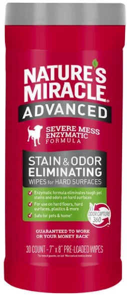 Natures Miracle Advanced Stain and Odor Eliminating Wipes for Hard Surfaces