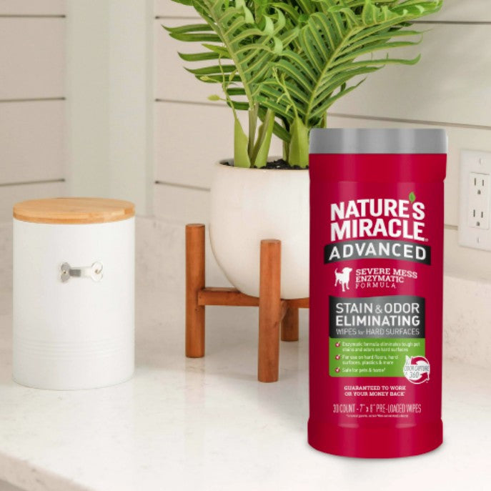 Natures Miracle Advanced Stain and Odor Eliminating Wipes for Hard Surfaces