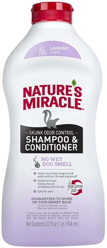 Natures Miracle Skunk Odor Control Shampoo and Conditioner Lavender Scent