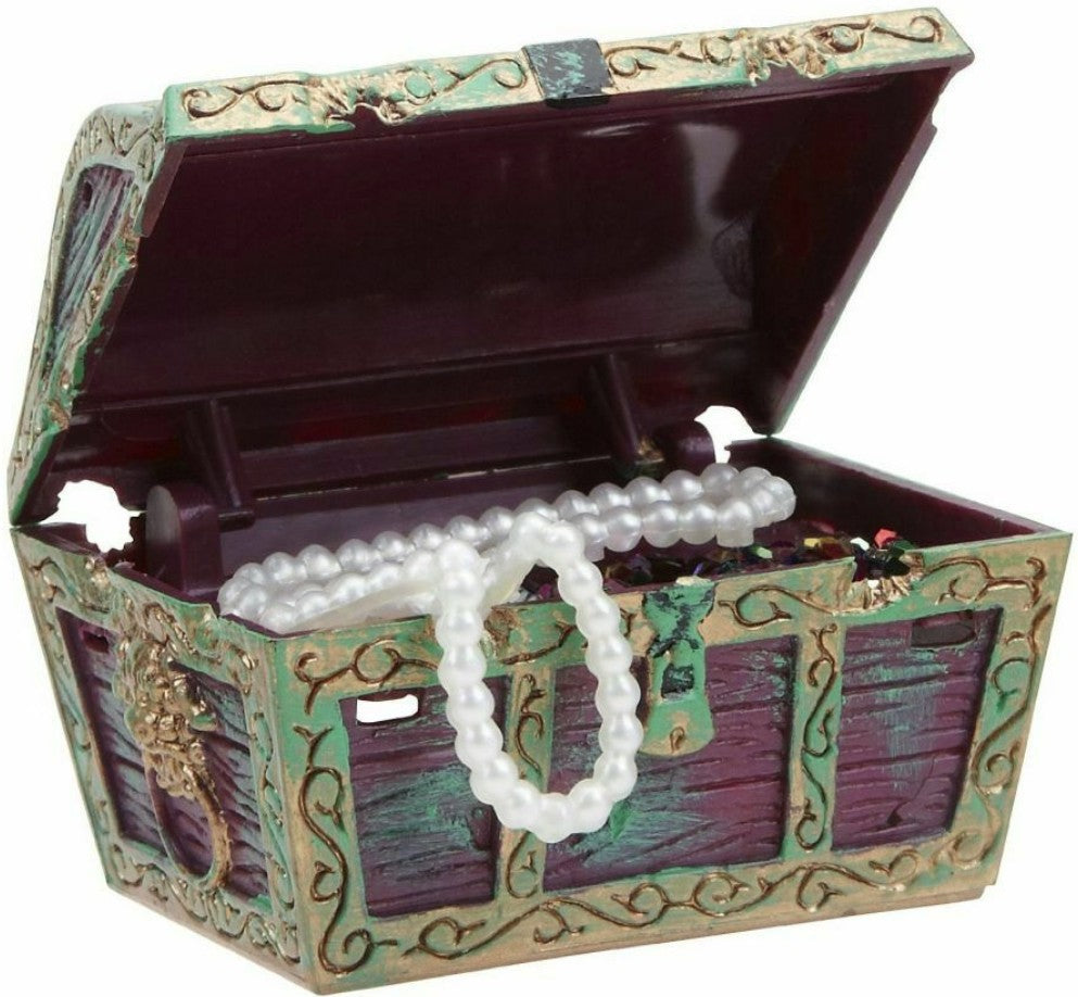 Penn Plax Action-Air Mini Treasure Chest Aerating Aquarium Ornament