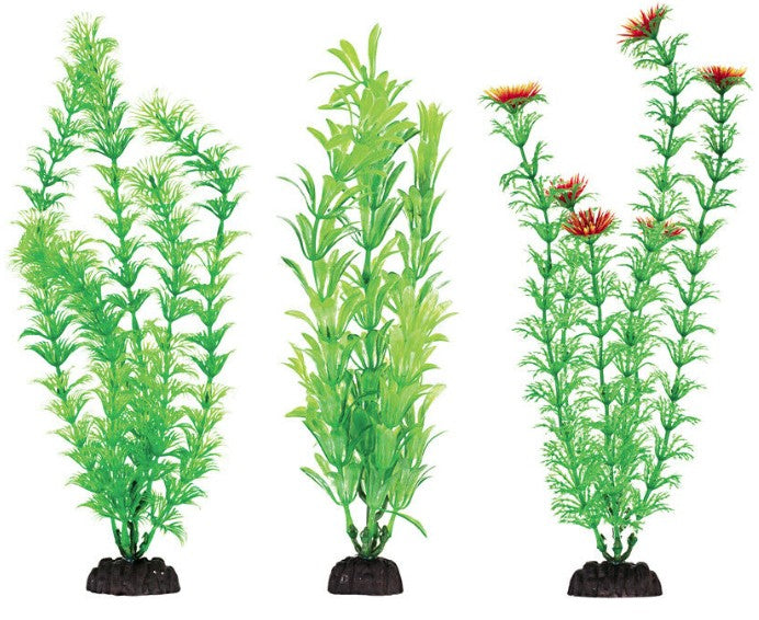 Penn Plax Plastic Plant Pack Green Aquarium Plants