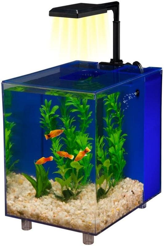 Penn Plax Prism Nano Desktop Aquarium Kit Blue 2 Gallons