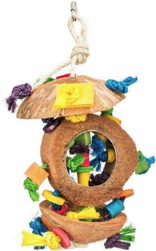 Penn Plax Natural Coconut Bird Kabob with Wood and Sisal