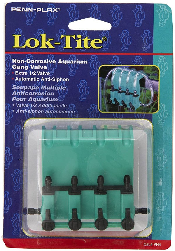 Penn Plax Lok-Tite Plastic Valve with Hanger 4 Gang Valve