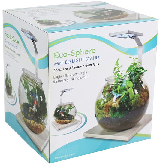 Penn Plax Eco-Sphere Bowl with Plant-Grow LED Light