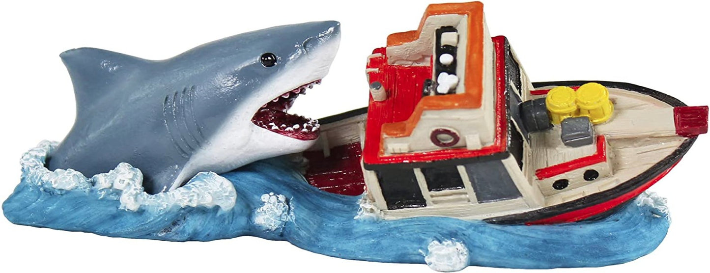 Penn Plax Jaws Boat Attack Aquarium Ornament