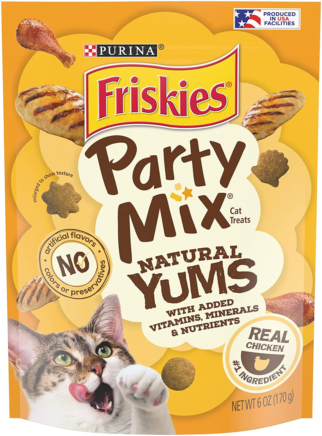 Friskies Party Mix Cat Treats Natural Yums with Real Chicken