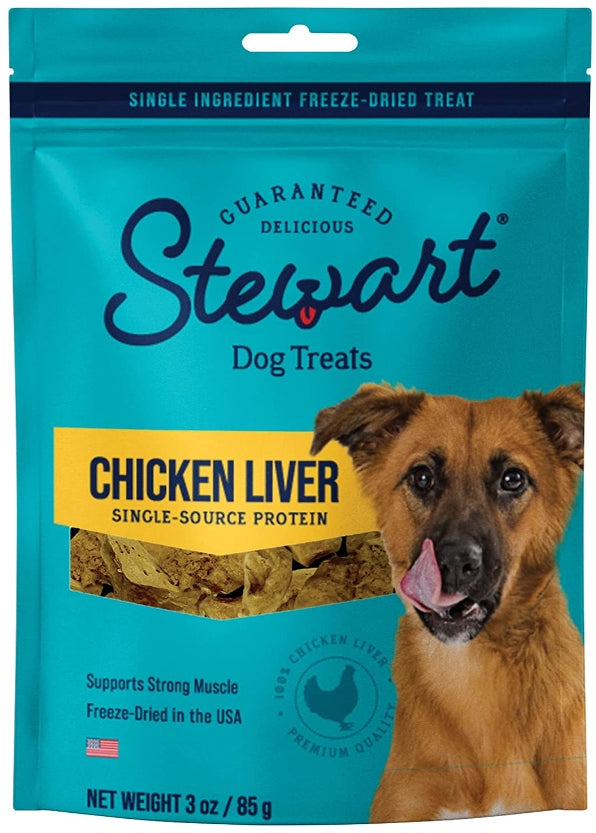 Stewart Freeze Dried Chicken Liver Treats Resalable Pouch