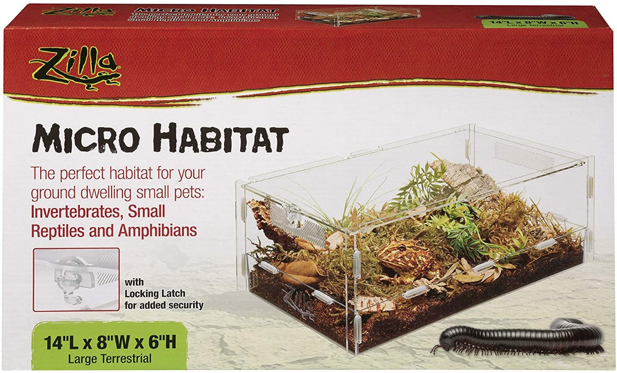 Zilla Micro Habitat Terrestrial for Ground Dwelling Small Pets