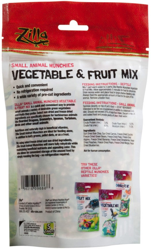 Zilla Small Animal Munchies Vegetable and Fruit Mix