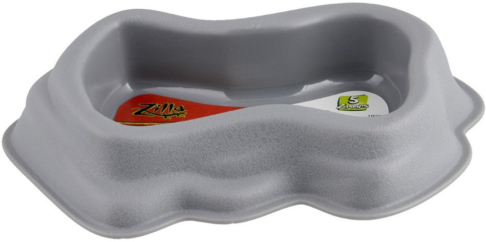 Zilla decor Durable Dish for Reptiles Grey