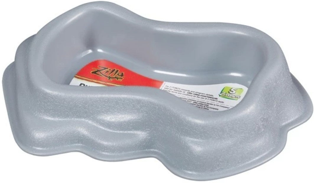 Zilla decor Durable Dish for Reptiles Grey