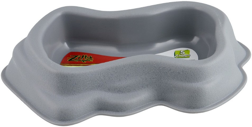 Zilla decor Durable Dish for Reptiles Grey