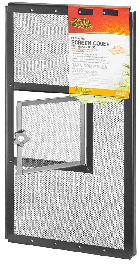 Zilla Fresh Air Screen Cover with Hinged Door 20 x 10 Inch