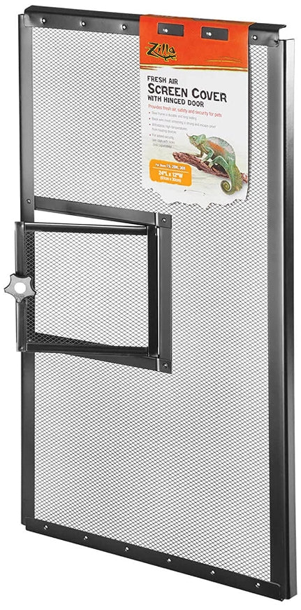 Zilla Fresh Air Screen Cover with Hinged Door 24 x 12 Inch