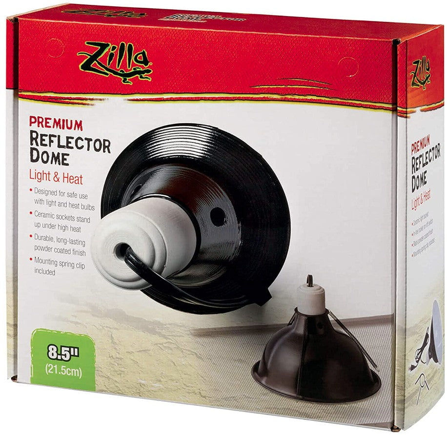 Zilla Premium Reflector Dome Provides Light and Heat for Reptiles