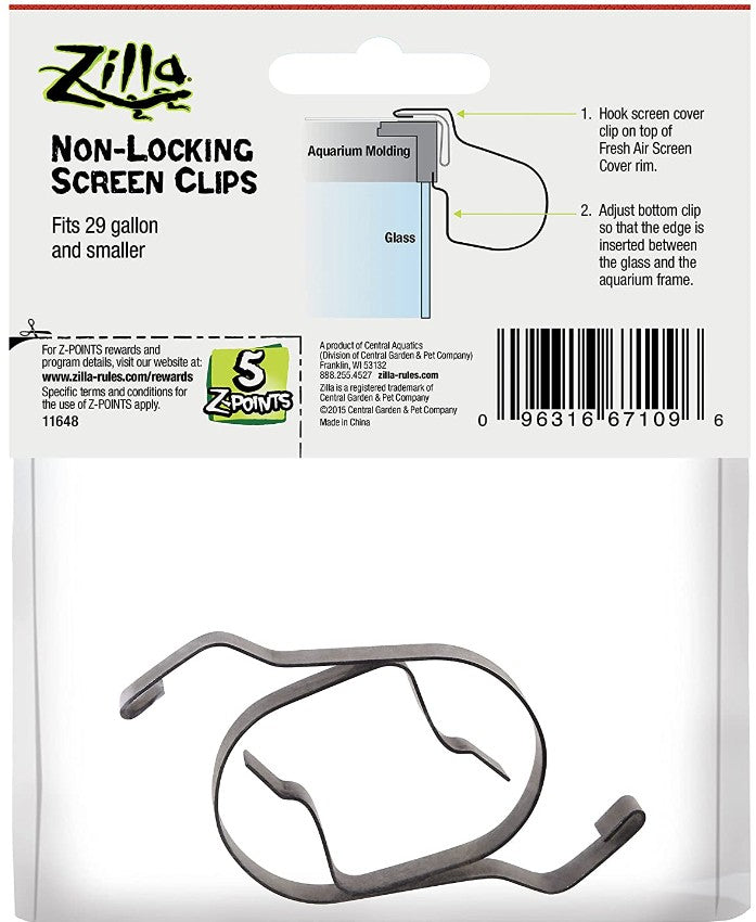 Zilla Non-Locking Screen Clips Metal