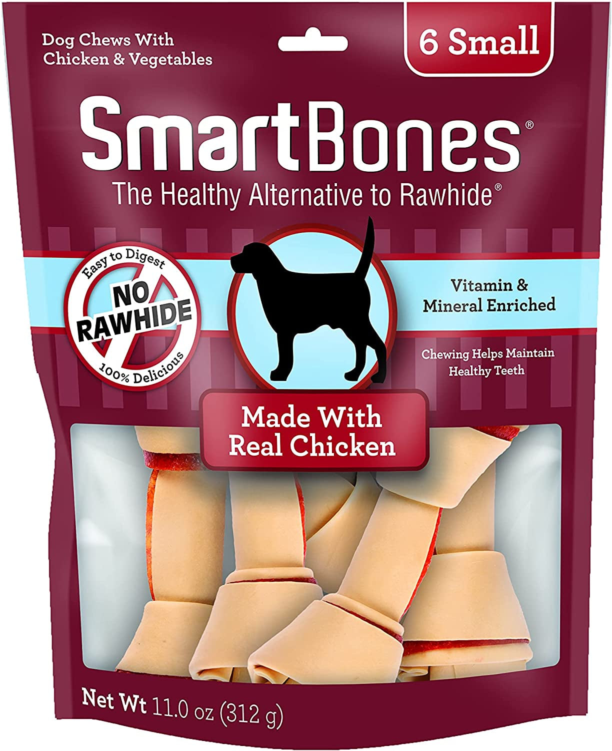 SmartBones Rawhide Free Chicken Bones Small