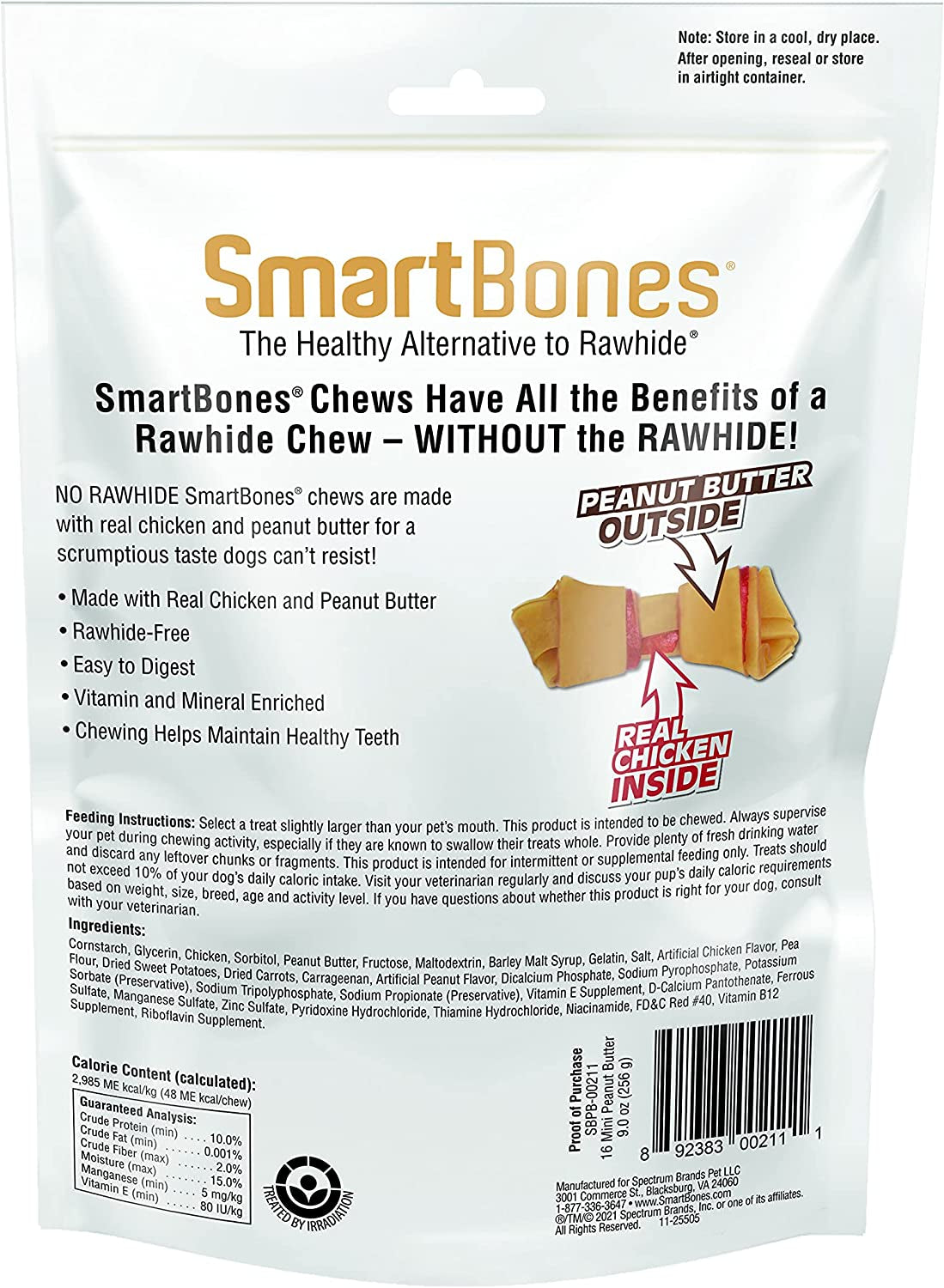 SmartBones Rawhide Free Peanut Butter Bones Mini