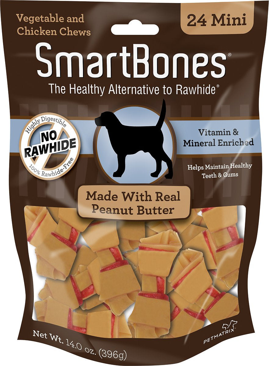 SmartBones Rawhide Free Peanut Butter Bones Mini