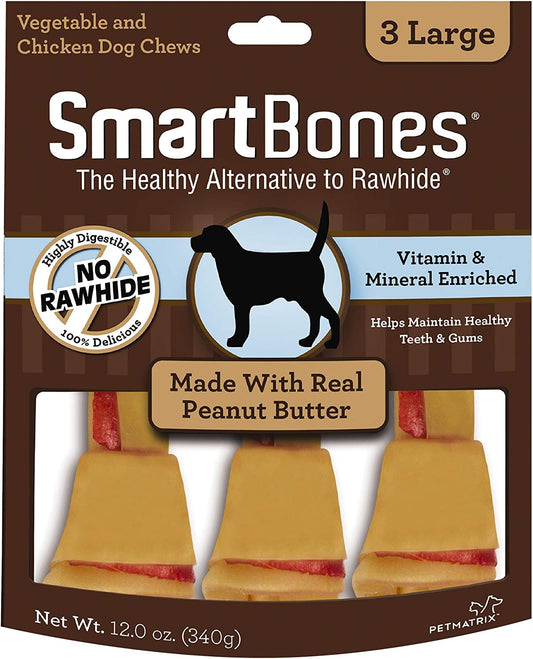 SmartBones Rawhide Free Peanut Butter Bones Large