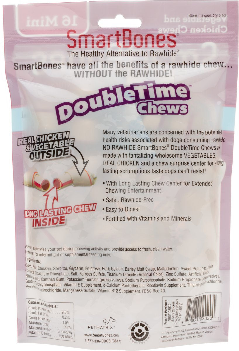 SmartBones DoubleTime Chews with Chicken Mini