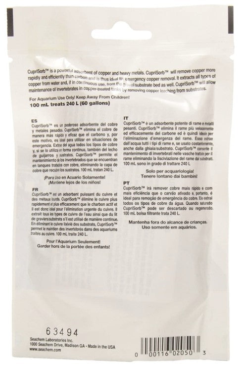 Seachem CupriSorb Powerful Adsorbent of Copper and Heavy Metals for Aquariums