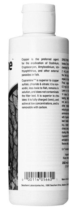 Seachem Cupramine Buffered Active Copper Effective Against External Parasites in Aquariums