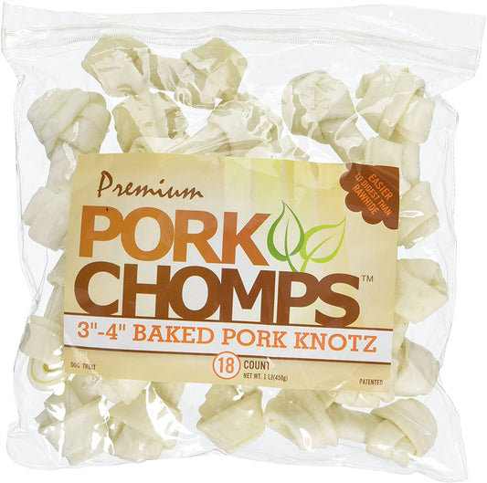 Pork Chomps Baked Knot Bones 3-4"