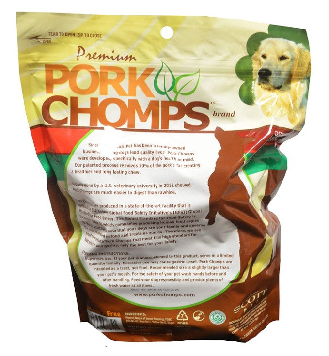 Pork Chomps Bacon Flavor Porkskin Bones Medium