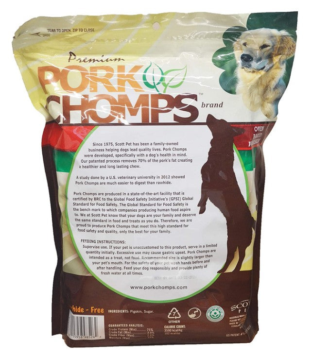 Pork Chomps Baked Pork Rolls Dog Treats Large