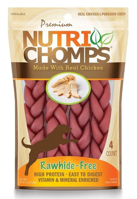 Pork Chomps Premium Nutri Chomps Chicken Flavor Braids