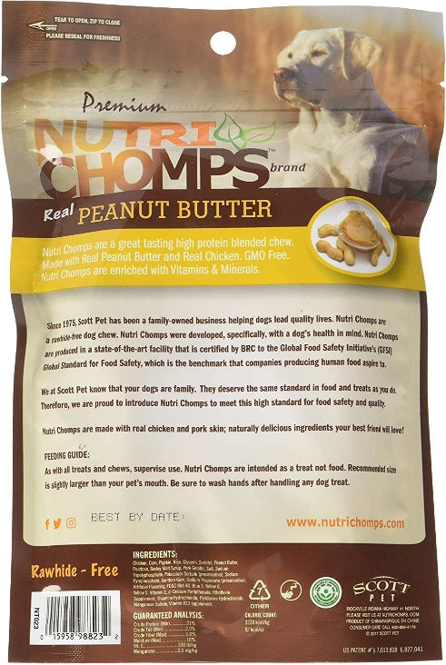 Pork Chomps Premium Nutri Chomps Peanut Butter Flavor Braids