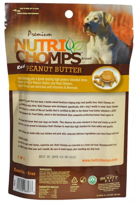 Nutri Chomps Mini Twist Dog Treat Peanut Butter Flavor