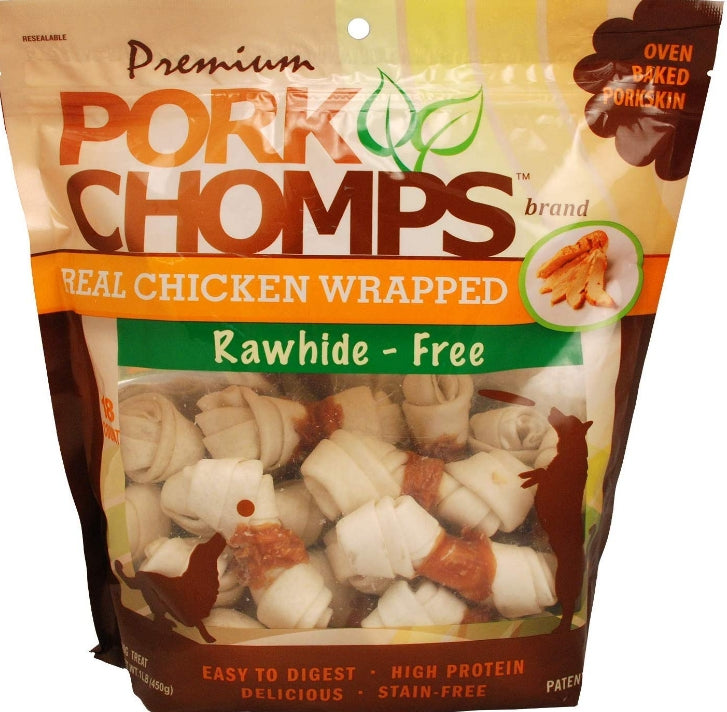 Pork Chomps Premium Real Chicken Wrapped Knotz Regular