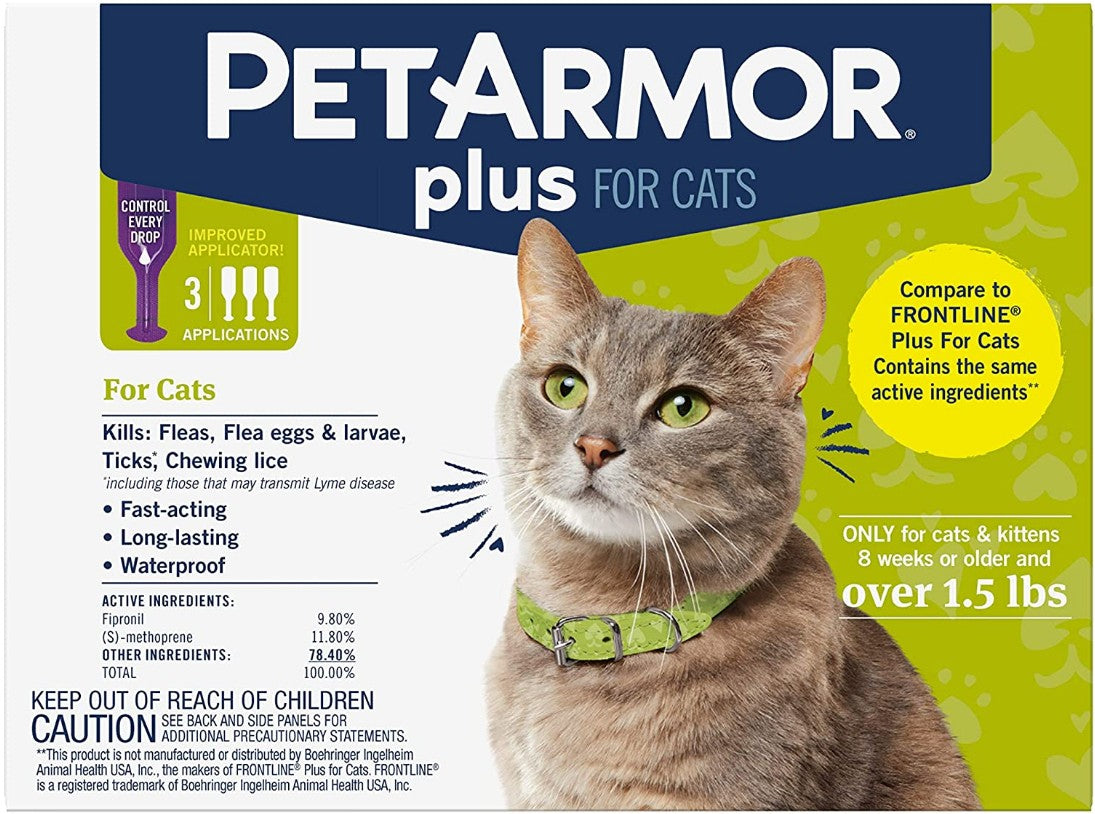 PetArmor Plus Flea and Tick Treatment for Cats (Over 1.5 Pounds)