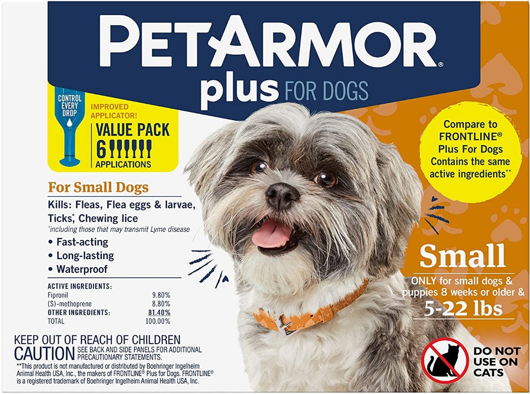 PetArmor Plus Flea and Tick Treatment for Small Dogs (5-22 Pounds)