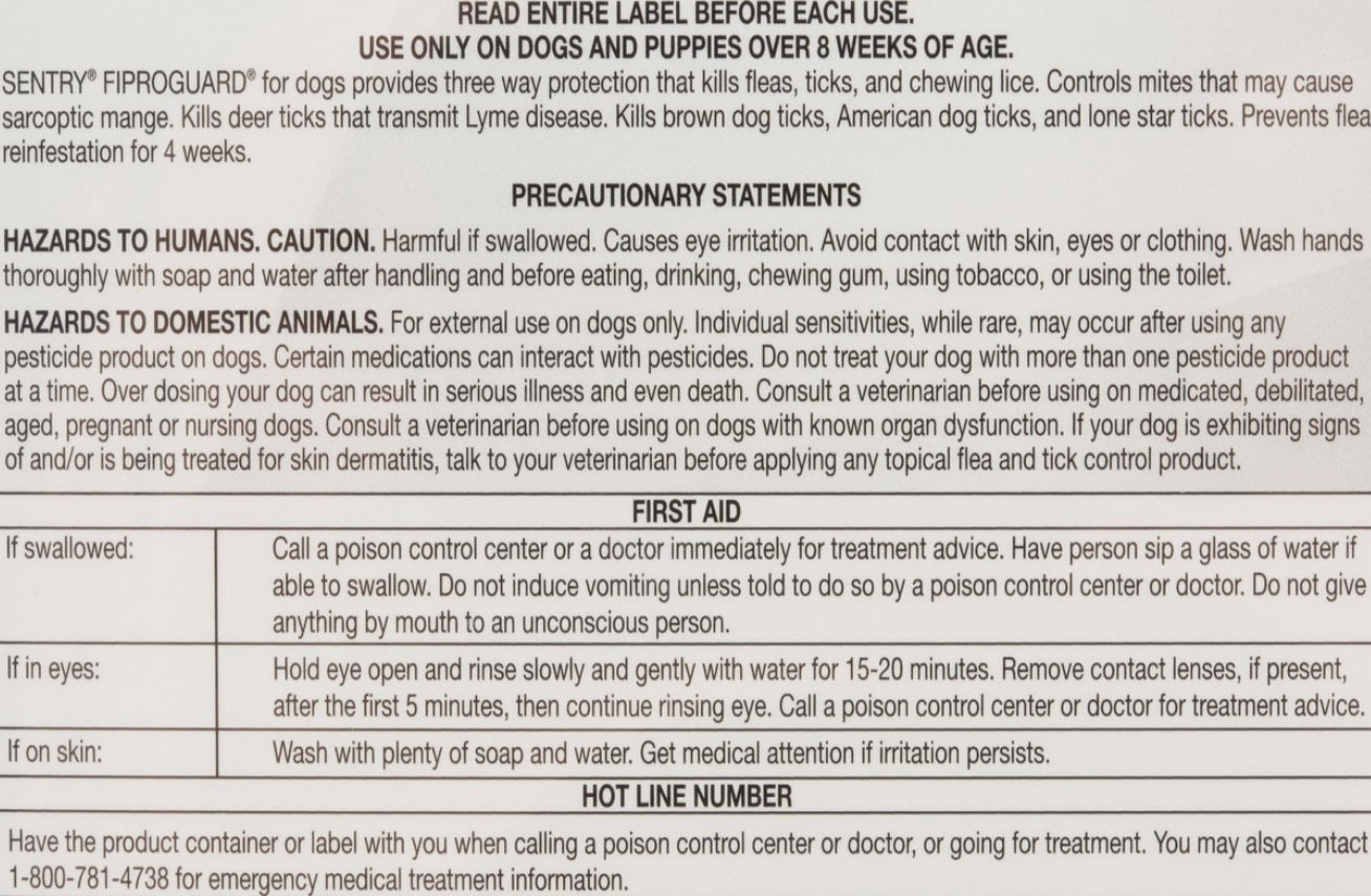 Sentry FiproGuard Flea and Tick Control for Small Dogs