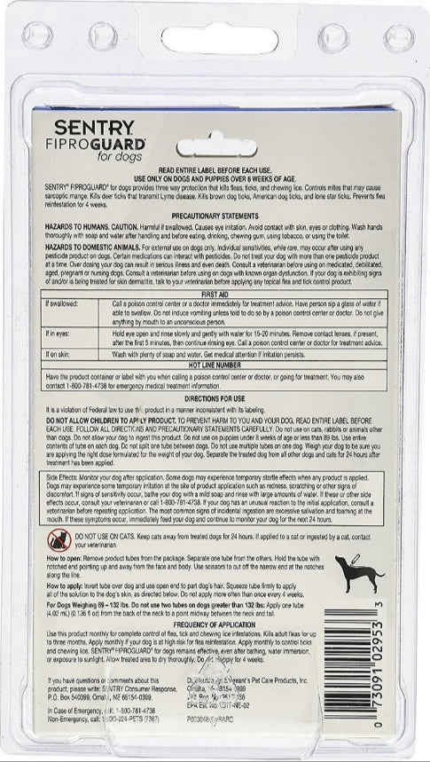 Sentry FiproGuard Flea and Tick Control for X-Large Dogs