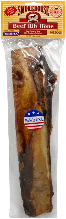 Smokehouse Beef Rib Bone Natural 12" Long Dog Treat