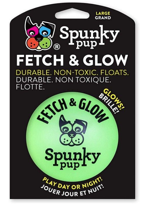 Spunky Pup Fetch and Glow Ball Dog Toy Assorted Colors