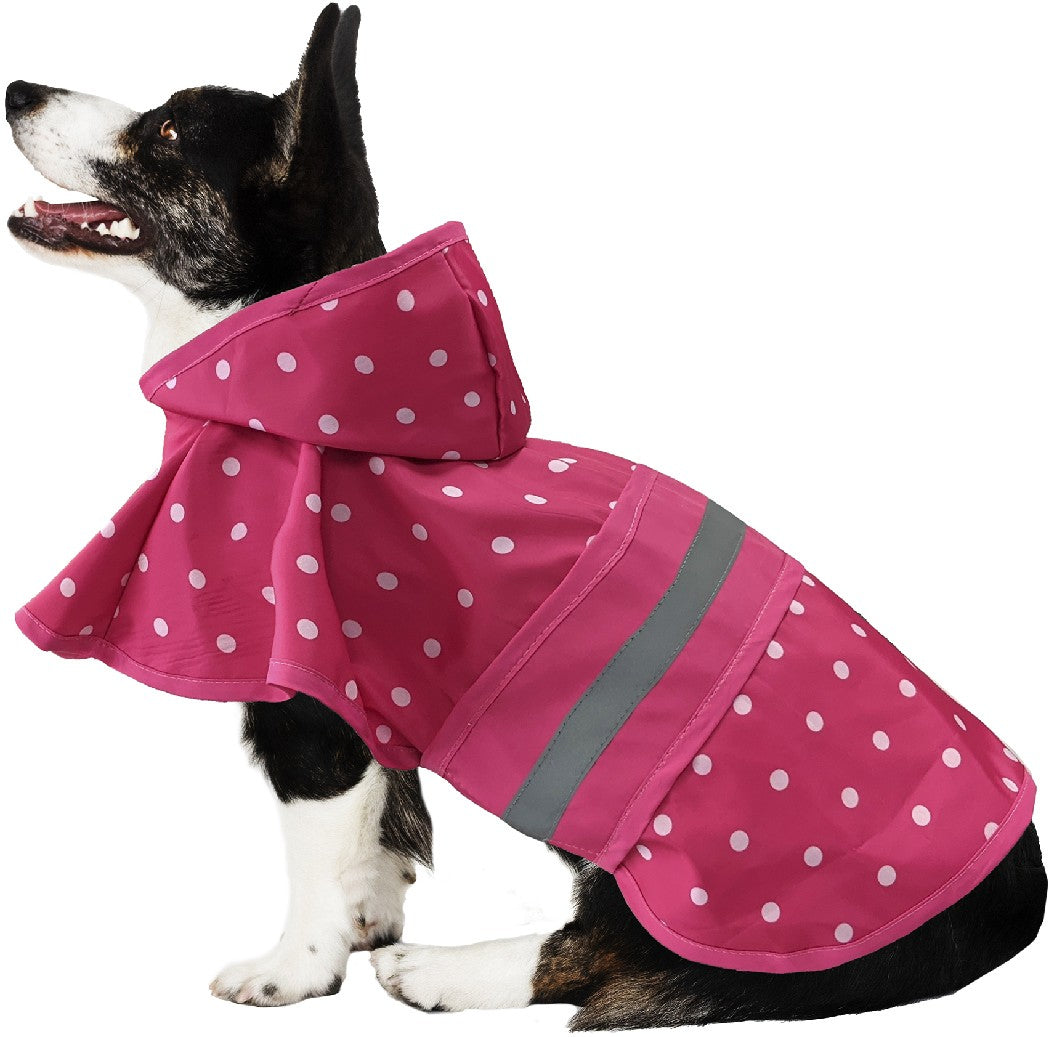 Fashion Pet Polka Dot Dog Raincoat Pink