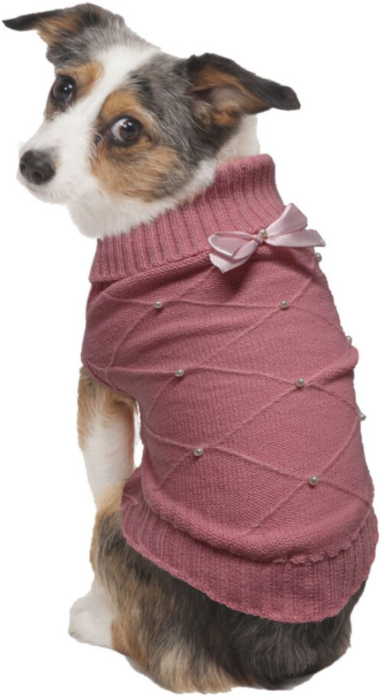 Fashion Pet Flirty Pearl Dog Sweater Pink