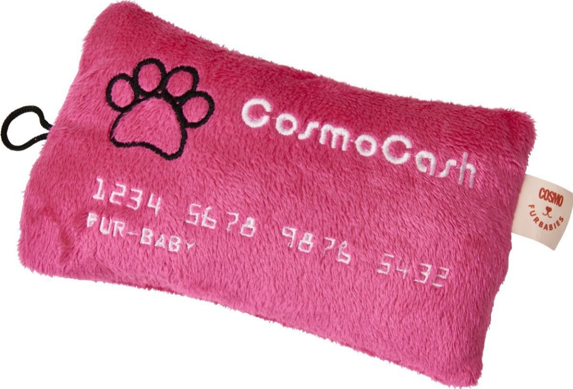 Cosmo Furbabies Credit Card Plush Dog Toy Assorted Colors