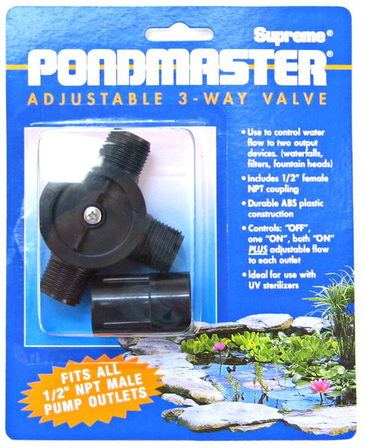 Pondmaster Adjustable 3 Way Flow Diverter Valve