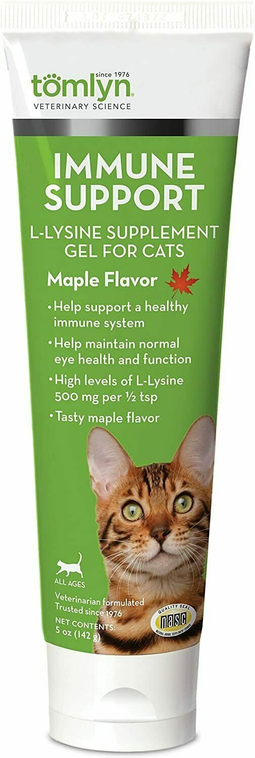 Tomlyn Immune Support L-Lysine Supplement Gel for Cats Maple Flavor