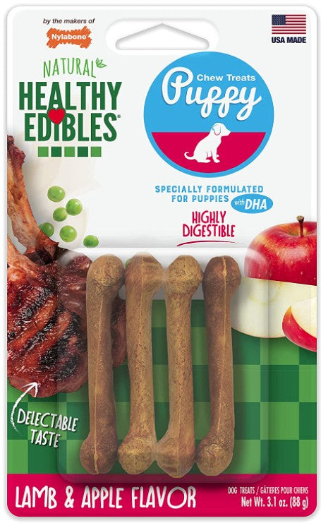 Nylabone Puppy Healthy Edibles Natural Long Lasting Lamb and Apple Dog Chew and Treat