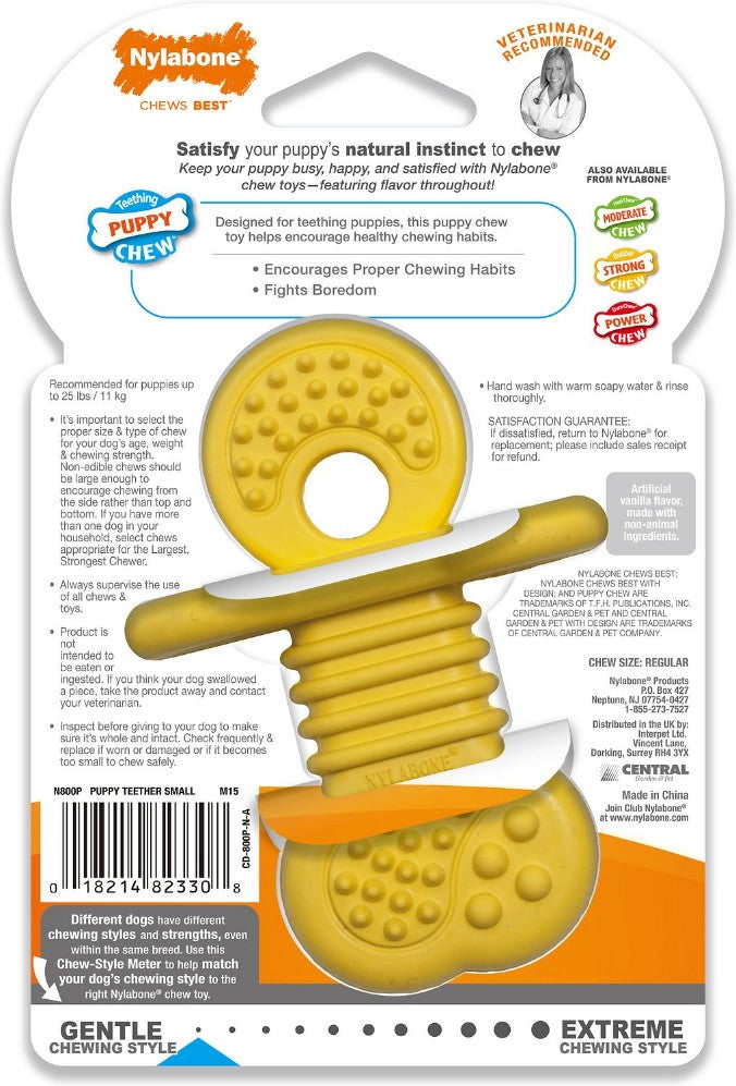 Nylabone Puppy Teether Chew Toy Small Vanilla Flavor